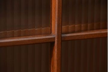 レトロ家具　昭和レトロ モールガラスの本箱(ブックケース、収納棚)