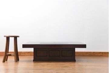 アンティーク雑貨　中古 ビンテージ 松本民芸家具 特注欅製 座炉卓(1)(囲炉裏、火鉢、座卓)