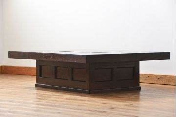 アンティーク雑貨　中古 ビンテージ 松本民芸家具 特注欅製 座炉卓(1)(囲炉裏、火鉢、座卓)