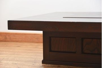 アンティーク雑貨　中古 ビンテージ 松本民芸家具 特注欅製 座炉卓(1)(囲炉裏、火鉢、座卓)