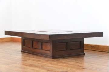 アンティーク雑貨　中古 ビンテージ 松本民芸家具 特注欅製 座炉卓(2)(囲炉裏、火鉢、座卓)