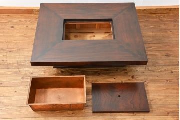 アンティーク雑貨　中古 ビンテージ 松本民芸家具 特注欅製 座炉卓(2)(囲炉裏、火鉢、座卓)