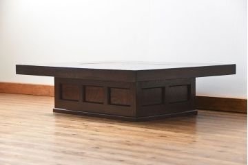 アンティーク雑貨　中古 ビンテージ 松本民芸家具 特注欅製 座炉卓(3)(囲炉裏、火鉢、座卓)