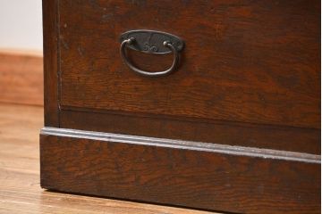 レトロ家具　昭和レトロ 味のあるナラ材ワードローブ