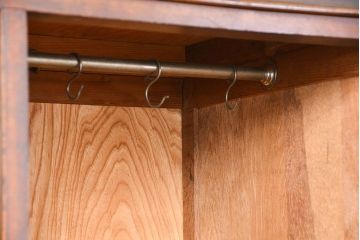 レトロ家具　昭和レトロ 味のあるナラ材ワードローブ