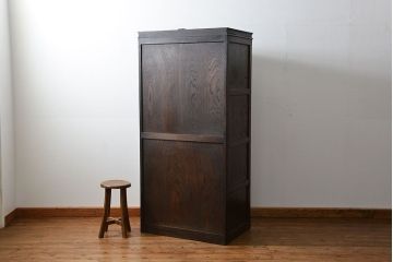 レトロ家具　昭和レトロ 味のあるナラ材ワードローブ