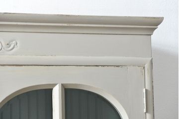 アンティーク家具　アンティークペイントの古い食器棚(カップボード、キッチンキャビネット、収納棚)