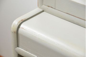 アンティーク家具　アンティークペイントの古い食器棚(カップボード、キッチンキャビネット、収納棚)