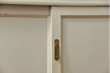 アンティーク家具　アンティークペイントの古い食器棚(カップボード、キッチンキャビネット、収納棚)