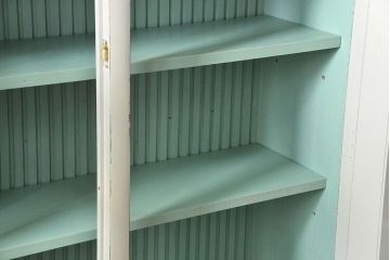 アンティーク家具　アンティークペイントの古い食器棚(カップボード、キッチンキャビネット、収納棚)