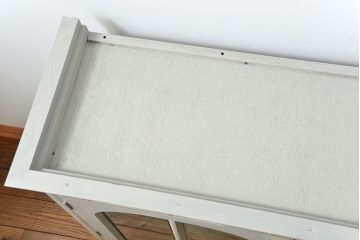 アンティーク家具　アンティークペイントの古い食器棚(カップボード、キッチンキャビネット、収納棚)