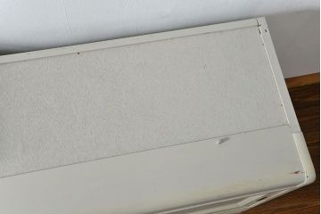 アンティーク家具　アンティークペイントの古い食器棚(カップボード、キッチンキャビネット、収納棚)