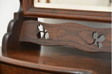 アンティーク家具　大正ロマン 古い欅(ケヤキ)材の上質な鏡台(ドレッサー、姿見)