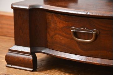 アンティーク家具　大正ロマン 古い欅(ケヤキ)材の上質な鏡台(ドレッサー、姿見)