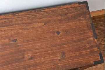 アンティーク家具　古民具・骨董 モダンな五丁引き出し二段重ね時代箪笥(たんす、タンス)