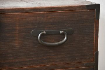 アンティーク家具　アンティーク 味わい深い二段重ね時代箪笥(たんす、タンス)