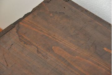 レトロ家具　昭和レトロ シンプルな二段重ね時代箪笥(たんす、タンス)