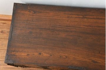 アンティーク家具　古民具・骨董 江戸期　総桐観音開き時代箪笥ローボード(たんす、タンス、桐箪笥、桐たんす)