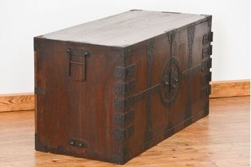 アンティーク家具　古民具・骨董 江戸期　総桐観音開き時代箪笥ローボード(たんす、タンス、桐箪笥、桐たんす)