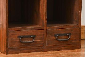 アンティーク家具　古民具・骨董 小振りなマス目飾り棚(本棚、書棚)