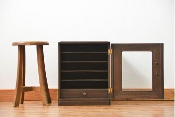 レトロ家具　昭和レトロ 小さな引き出し付きレコードケース(蓄音機)