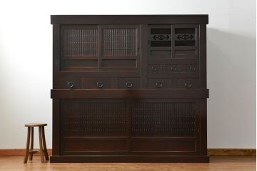 アンティーク家具　古民具・骨董 状態抜群の六尺水屋箪笥(食器棚、収納棚)