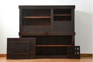 アンティーク家具　古民具・骨董 状態抜群の六尺水屋箪笥(食器棚、収納棚)