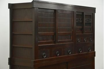 アンティーク家具　古民具・骨董 状態抜群の六尺水屋箪笥(食器棚、収納棚)