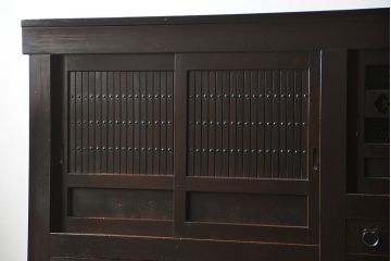 アンティーク家具　古民具・骨董 状態抜群の六尺水屋箪笥(食器棚、収納棚)