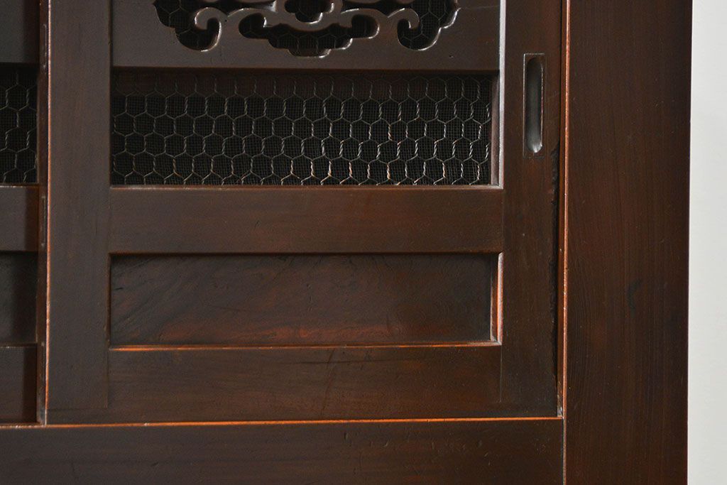 アンティーク家具　古民具・骨董 状態抜群の六尺水屋箪笥(食器棚、収納棚)