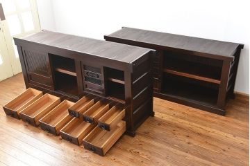 アンティーク家具　古民具・骨董 状態抜群の六尺水屋箪笥(食器棚、収納棚)