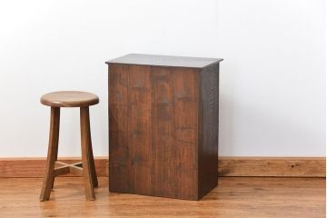 レトロ家具　昭和レトロ 小さな引き出し付き収納棚(本棚)