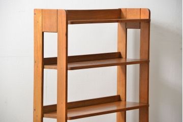 レトロ家具　昭和レトロ 古い栓材 シンプルな本棚(ブックシェルフ、飾り棚)