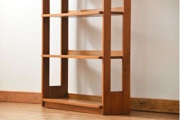 レトロ家具　昭和レトロ 古い栓材 シンプルな本棚(ブックシェルフ、飾り棚)