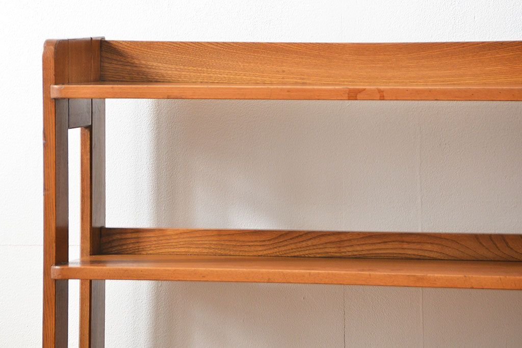 レトロ家具　昭和レトロ 古い栓材 シンプルな本棚(ブックシェルフ、飾り棚)
