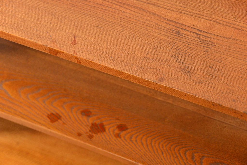 レトロ家具　昭和レトロ 古い栓材 シンプルな本棚(ブックシェルフ、飾り棚)