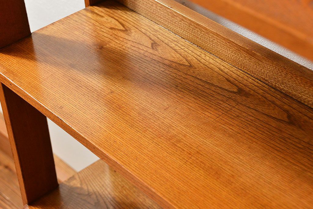 レトロ家具　昭和レトロ 古い栓材 シンプルな本棚(ブックシェルフ、飾り棚)
