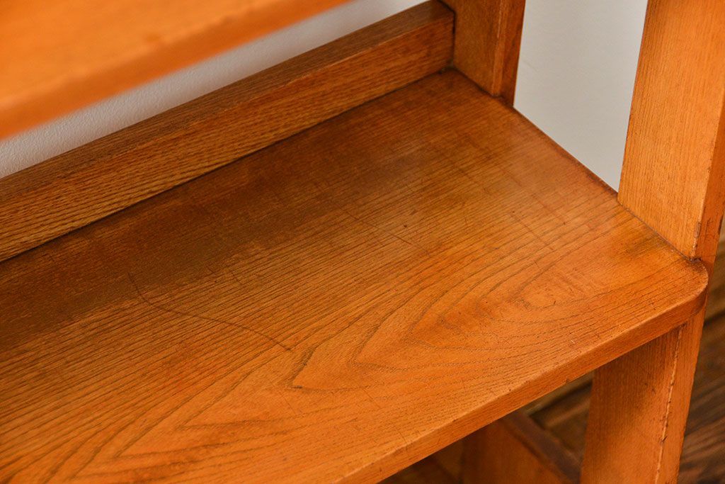 レトロ家具　昭和レトロ 古い栓材 シンプルな本棚(ブックシェルフ、飾り棚)