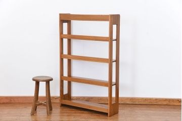 レトロ家具　昭和レトロ 古い栓材 シンプルな本棚(ブックシェルフ、飾り棚)
