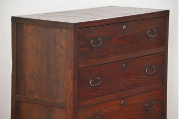 アンティーク家具　古民具・骨董 シンプルな四丁引き時代箪笥(たんす、タンス、チェスト)