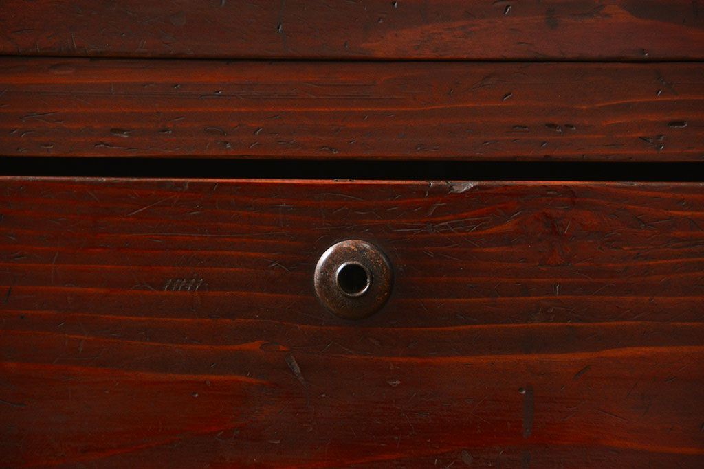 アンティーク家具　古民具・骨董 シンプルな四丁引き時代箪笥(たんす、タンス、チェスト)