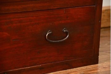 アンティーク家具　古民具・骨董 シンプルな四丁引き時代箪笥(たんす、タンス、チェスト)