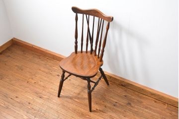 ヴィンテージ家具　ビンテージ ナラ材のスティックバックチェア(イス、椅子)