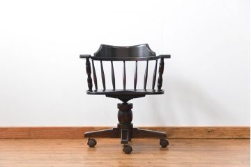 中古　北海道民芸家具　キャスターチェア(イス、椅子、デスクチェア)