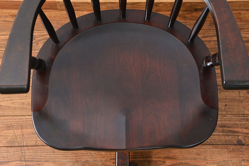 中古　北海道民芸家具　キャスターチェア(イス、椅子、デスクチェア)