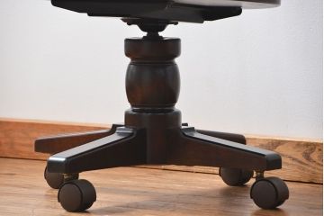 中古　北海道民芸家具　キャスターチェア(イス、椅子、デスクチェア)