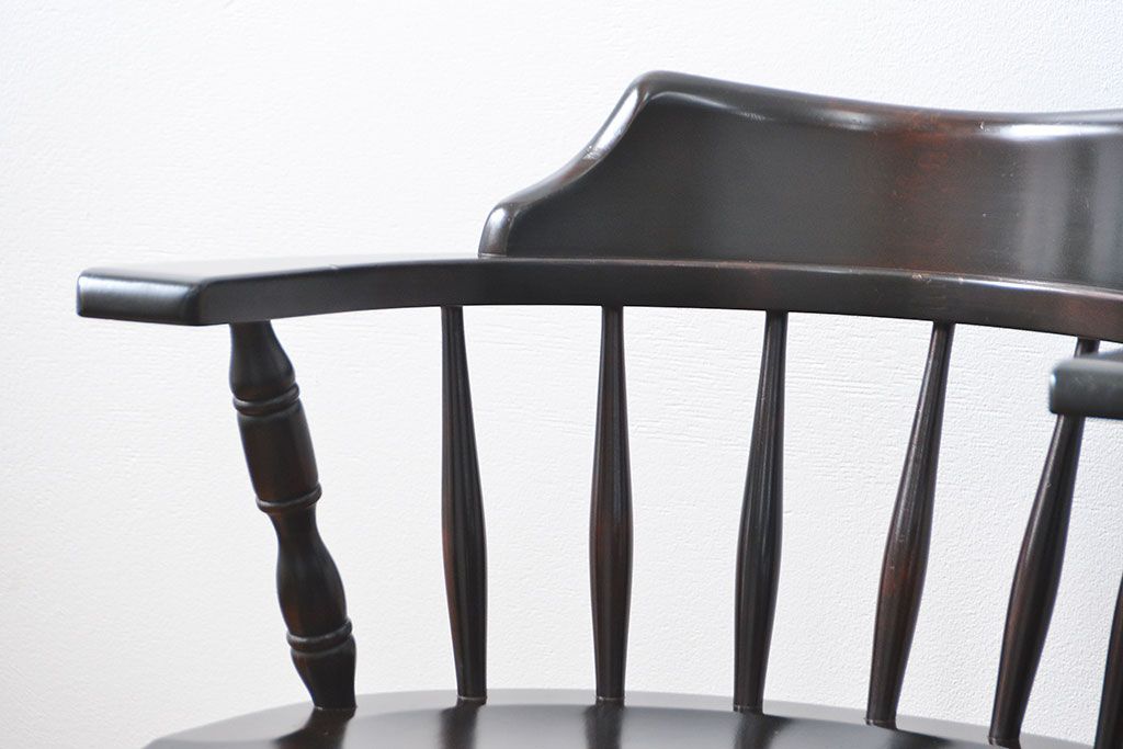 中古　北海道民芸家具　キャスターチェア(イス、椅子、デスクチェア)