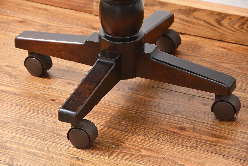 中古　北海道民芸家具　キャスターチェア(イス、椅子、デスクチェア)