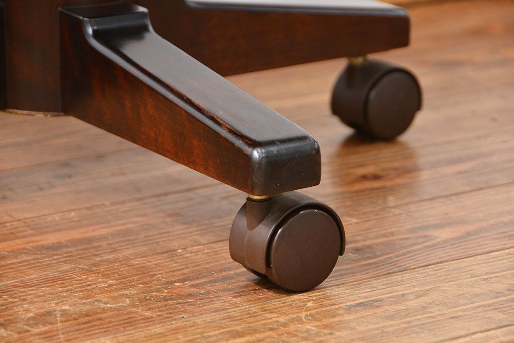 中古　北海道民芸家具　キャスターチェア(イス、椅子、デスクチェア)