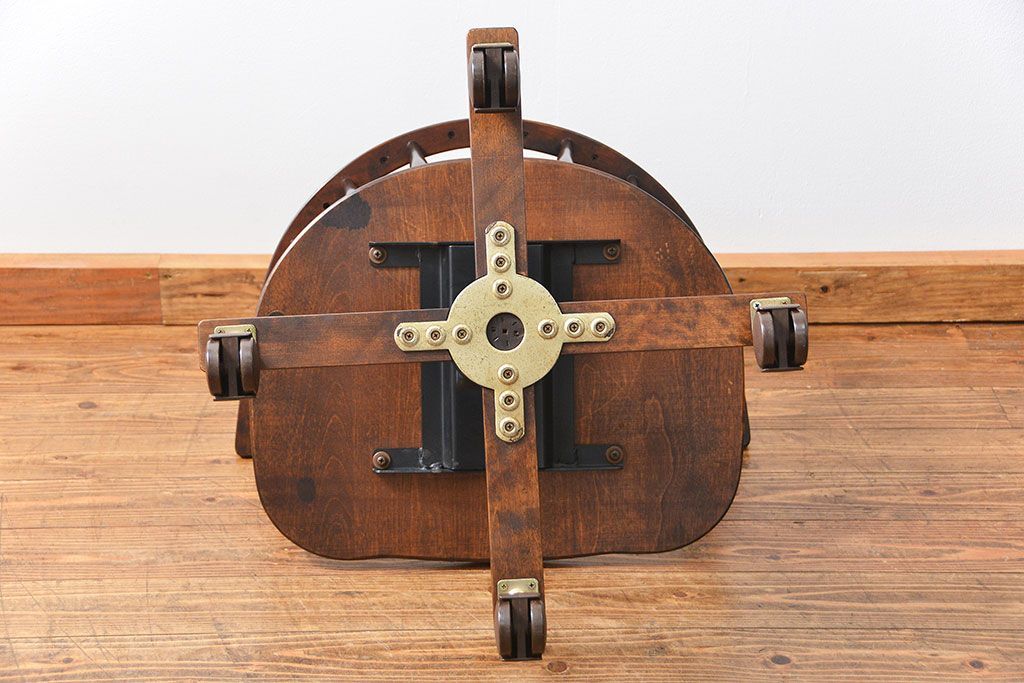 中古　北海道民芸家具　キャスターチェア(イス、椅子、デスクチェア)